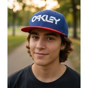 Oakley Mark III‎ Unisex Cap One Size Blue Acrylic 6-Panel Flat Brim Snapback Hat